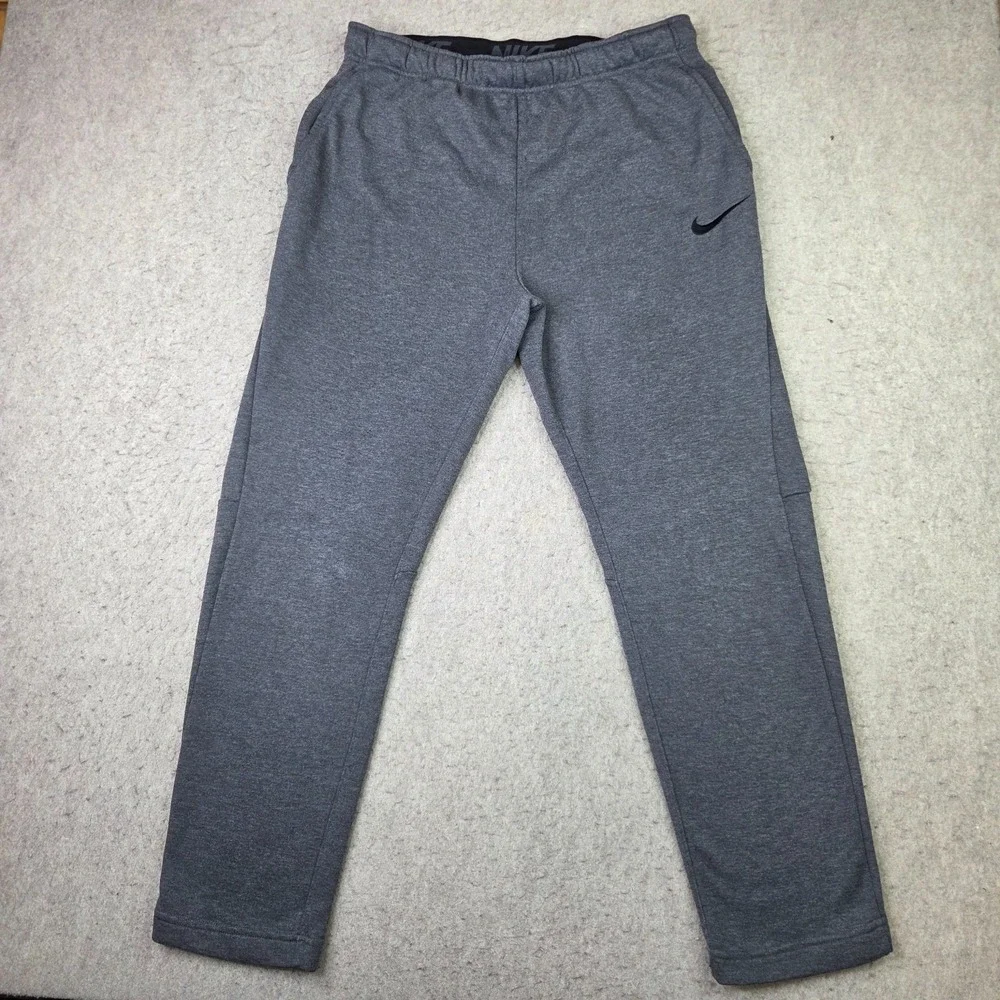 Nike Pants Mens L Gray Dri-Fit Fleece Tapered Joggers Sweatpants 860369-071